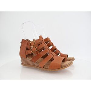 Sofft Iris Caged Sandals Size 11 Brown Leather Gladiator Wedge Straps Comfy